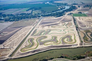 Aerial image of Natomas Levee storm water management project