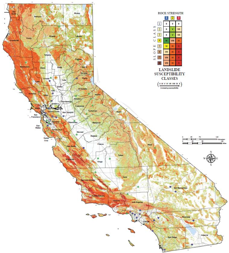 California Landslide Susceptibility map