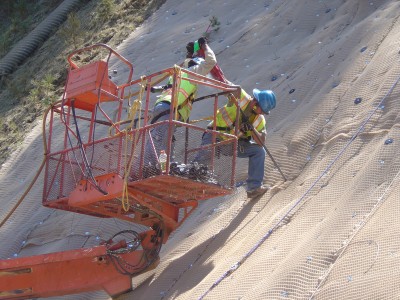 Caltrans Turf Reinforcement Mat Installation, Hwy 26